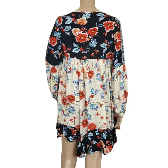 Patrons of Peace Long Sleeve Flowy Floral Mini Dress - Picture 4 of 5
